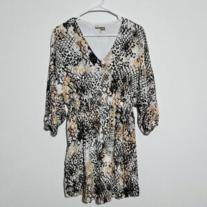 Savanna‎ Jane Womens Dress Sz M Multicolor Snake Skin Print V-Neck